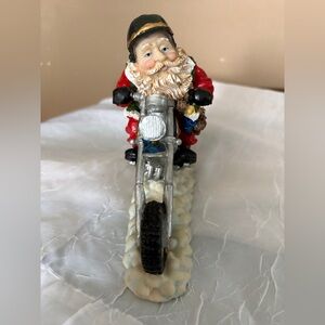 Santa Claus on Motorcycle Holiday Figurine